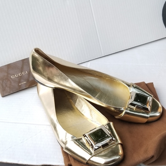 Gucci Gold Ballerina Flats - Picture 7 of 10